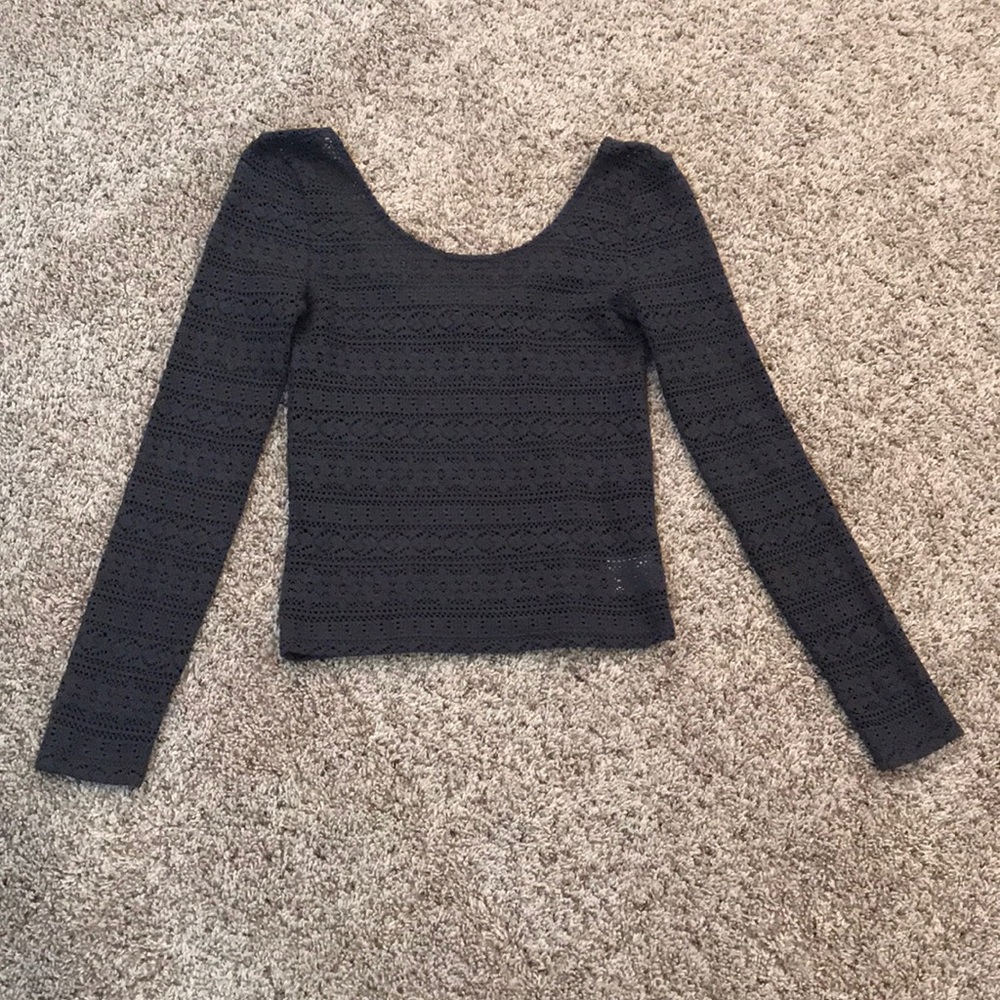 American Eagle Gray Long-sleeve Shirt Size Small